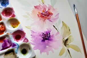 gemaltes Aquarellbild
