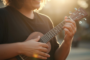 jemand spielt Ukulele