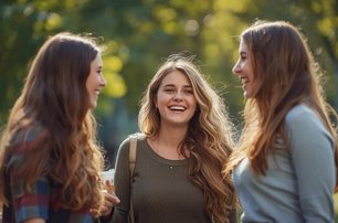 3 Personen sprechen miteinander